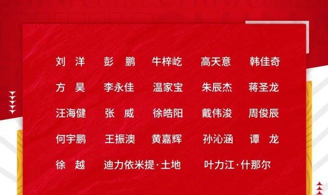 开云下载-亚运男足名单：刘洋、谭龙和高天意3名超龄球员入选